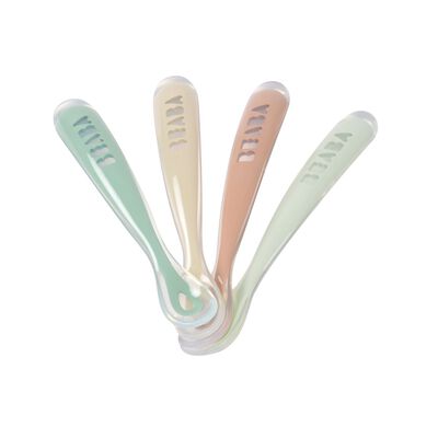1st stage 4 silicone spoon set - Natural