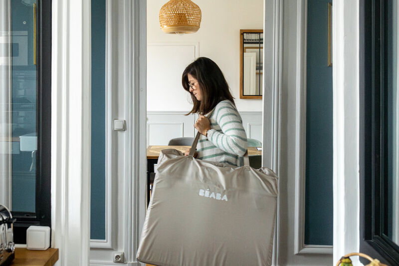 3 in 1 Reisebett Eazy Sleep  &ndash; Melierte Tonerde
