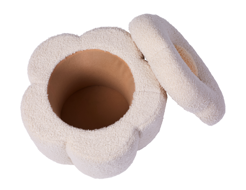 Pouf + Toybox Flower offwhite