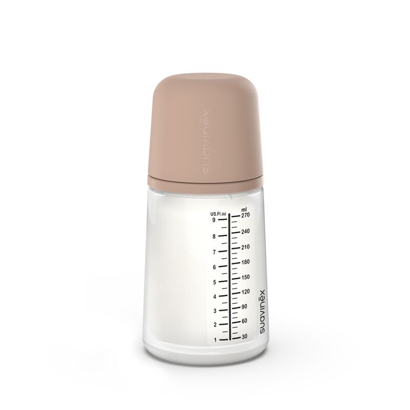 Biberon anti-colique ZERO.ZERO 270 ml - D&eacute;bit Moyen Almond