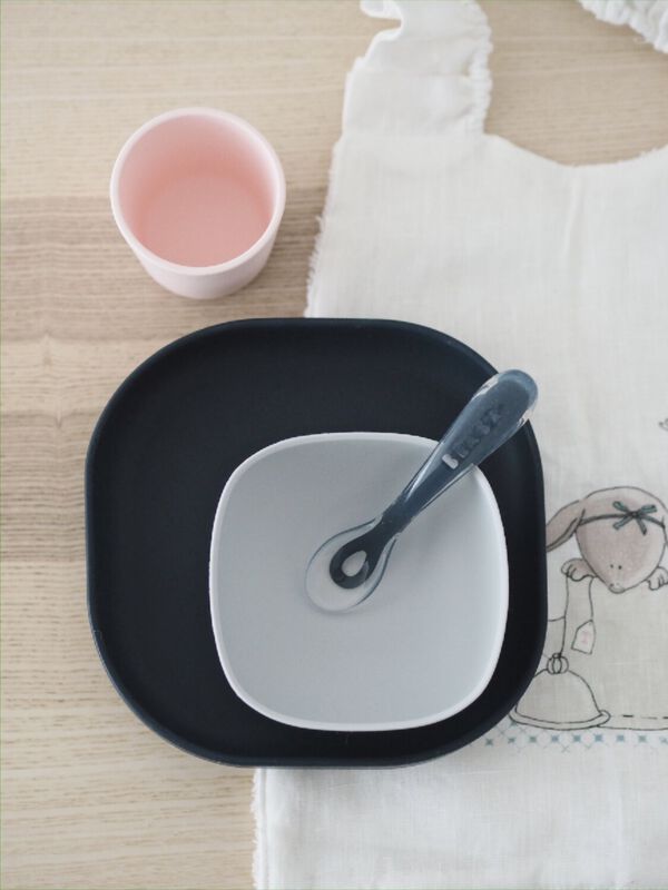 Coffret repas silicone Night Blue/Rose