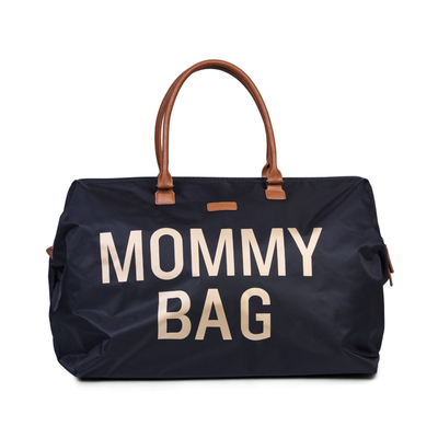 Mommy Bag Diaper bag, Delivery bag, Hospital bag, Travel bag with changing mat  - BLACK/GOLD