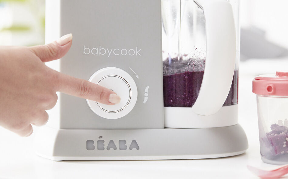  BEABA Babycook Solo - Máquina de alimentos para bebés 4 en 1,  procesador, cocina a vapor y licuadora, gran capacidad de 4.5 tazas,  saludable en casa, apto para lavavajillas, nube : Bebés
