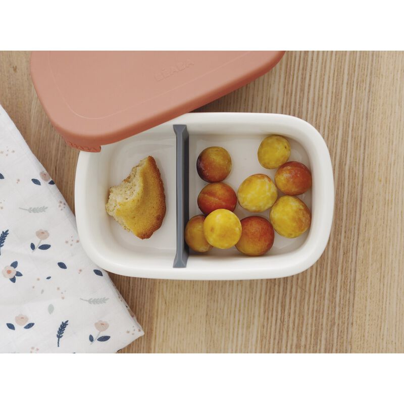 Ceramic lunch box mineral / terracotta