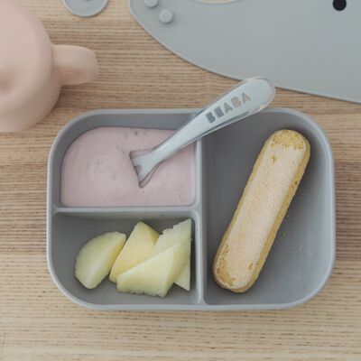 Silicone learning set + cup pink