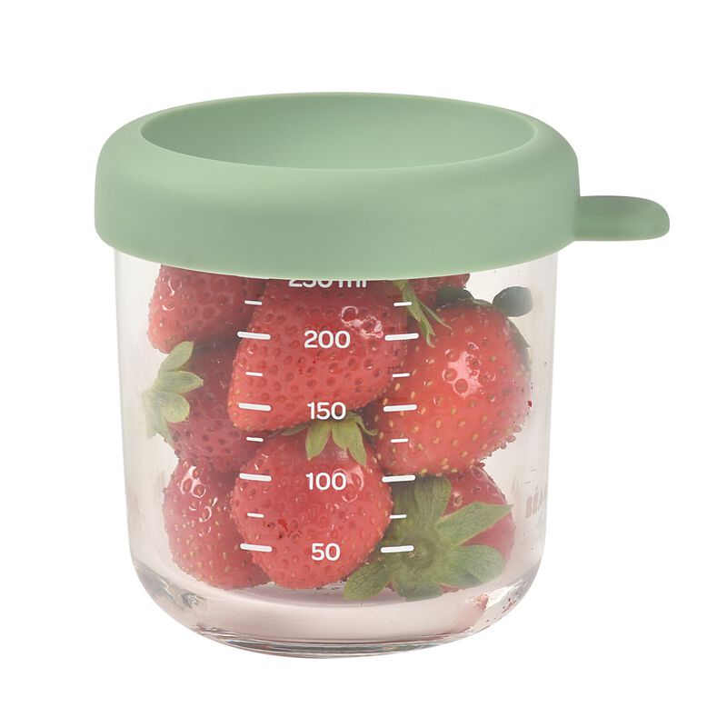 Glass Baby Food Jar 250ML - Sage Green 