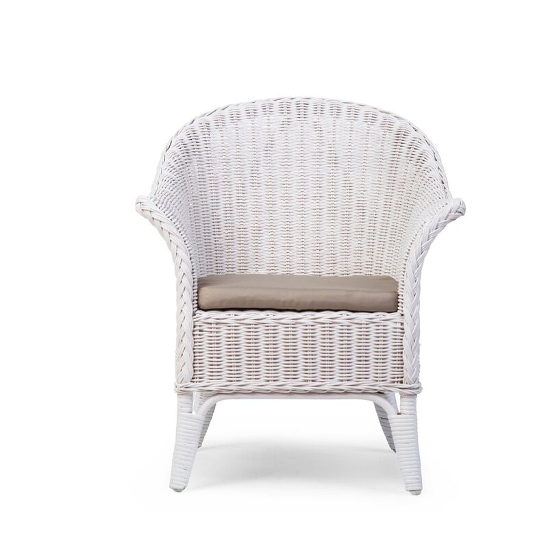 Mimo Kid Wicker Chair + Cushion - White