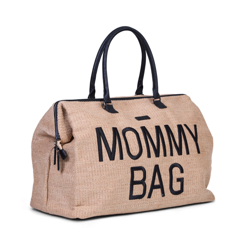 Mommy Bag, Diaper bag, Delivery bag, Hospital bag, Nursery bag with changing mat - Raffia