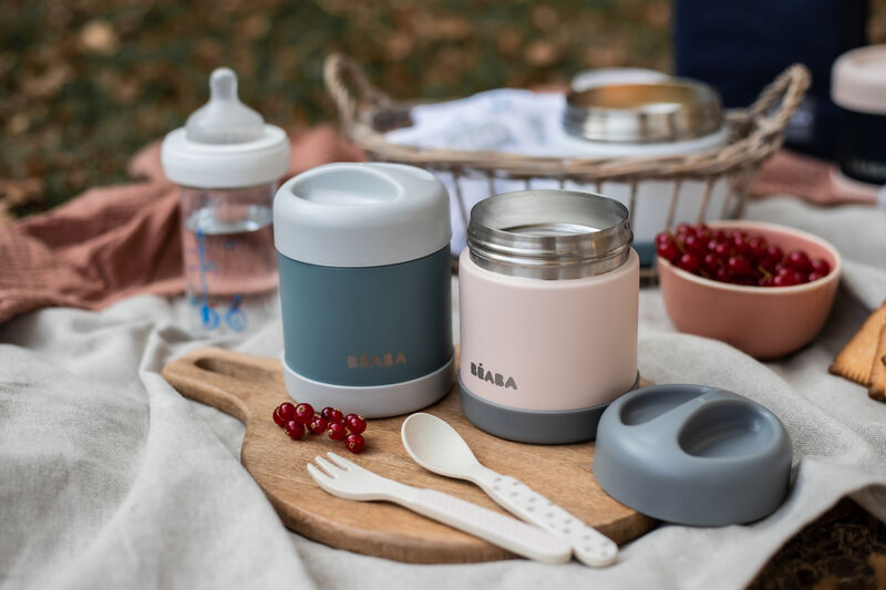 Thermos portapappa inox 300ml azzurro 