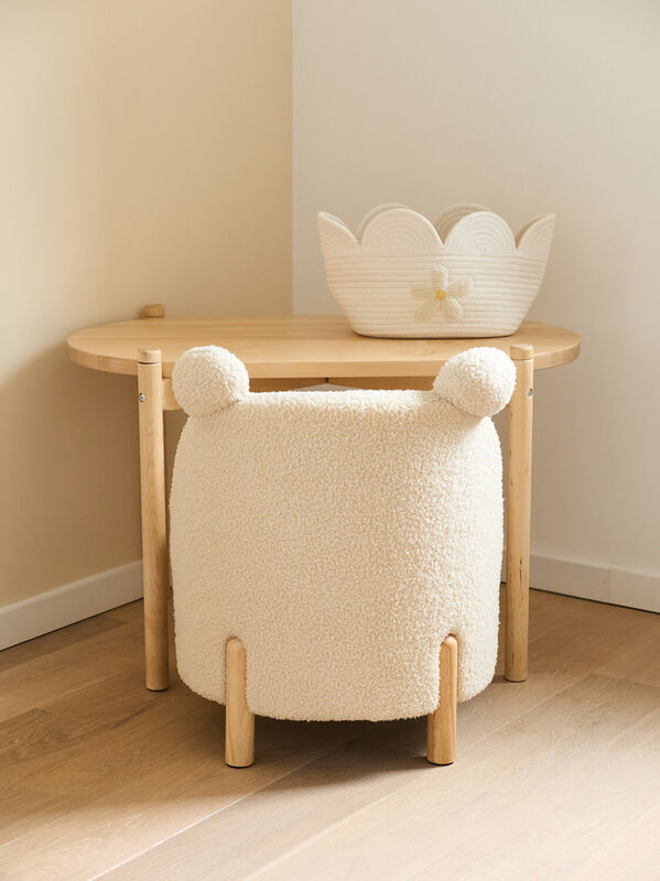 Basket 30x20x15cm Flower off white 