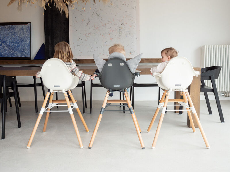 High chair Evolu naturel anthracite