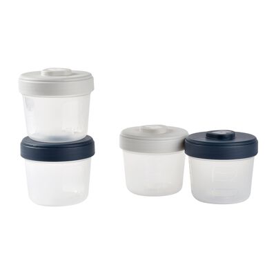 Set int&eacute;gral de 4 portions clip 150 ml Gris/Night blue
