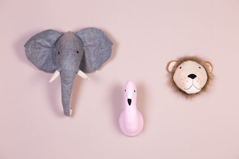 Dierenkop Olifant - Vilt - Muurdecoratie