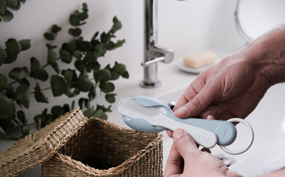 Baby Brush And Comb - Green Blue