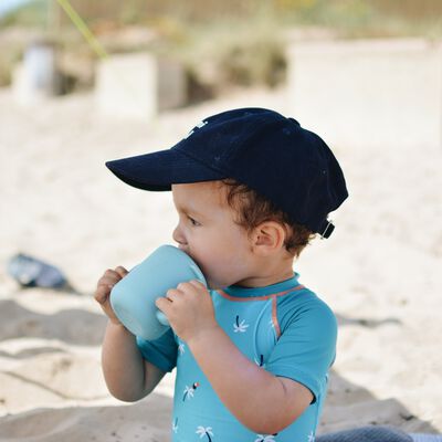 Tasse d'apprentissage silicone Bleu