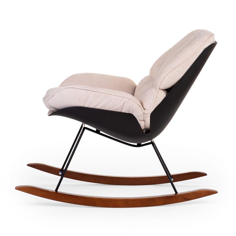 Rocking Lounge Chair - Black/Off White