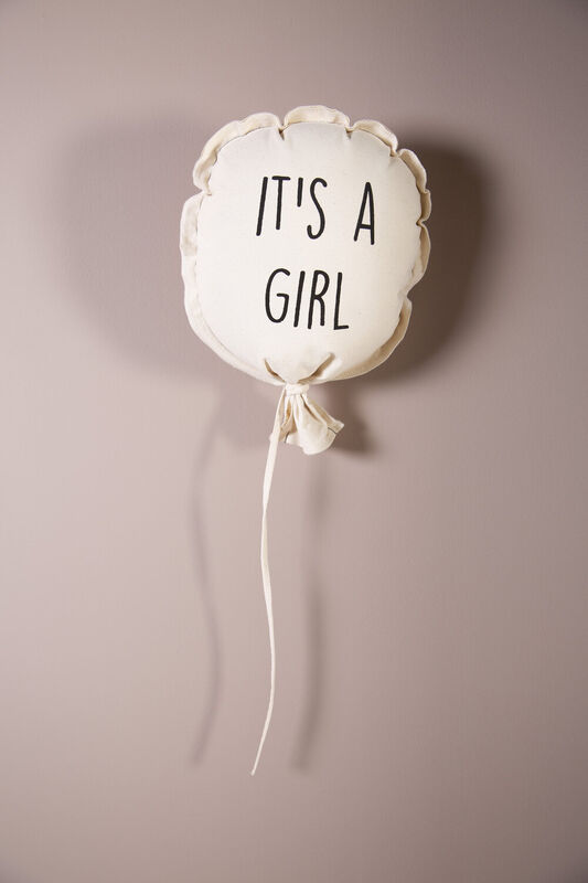 Canvas Ballon - It's A Girl - Wanddekoration - 35x26x8 Cm