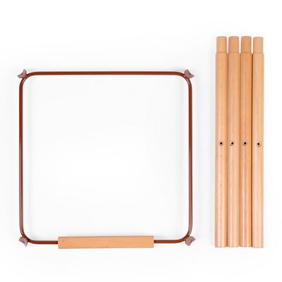 Evolu Extra Set Lange Beine + Fußstütze - Holz - Rost