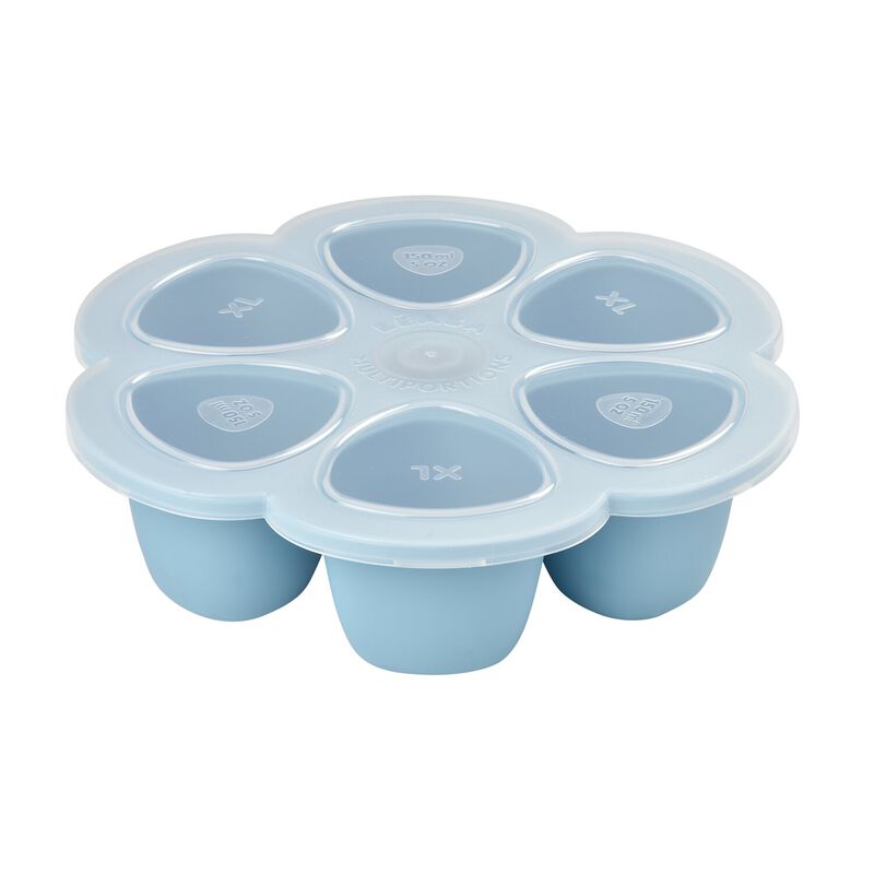 Moule multiportions silicone 6X150ml Bleu (Béaba) - Image 1