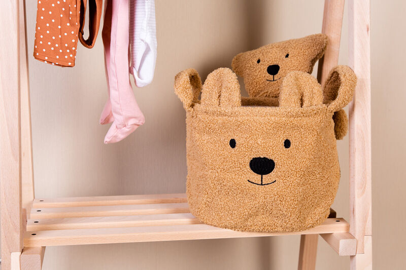 Opbergmand - 25x20x20 Cm - Teddy - Bruin 