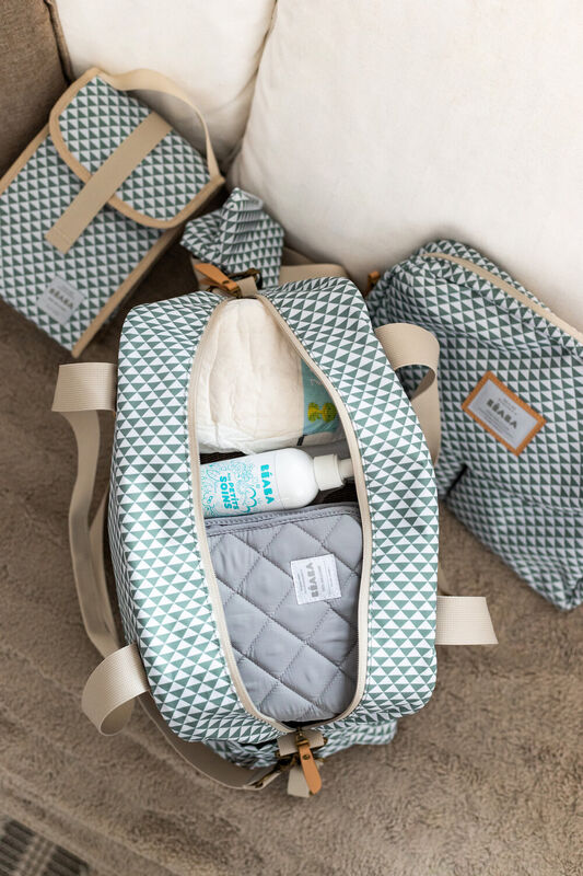 Geneve II Diaper Bag Play Print sage green