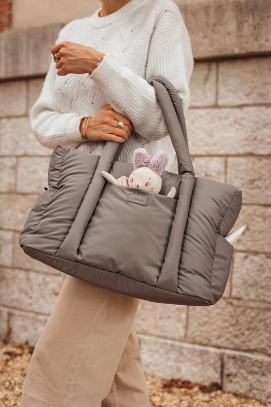 Mommy Bag Diaper bag, Delivery bag, Hospital bag, Travel bag with changing mat  - Gazelle Grey