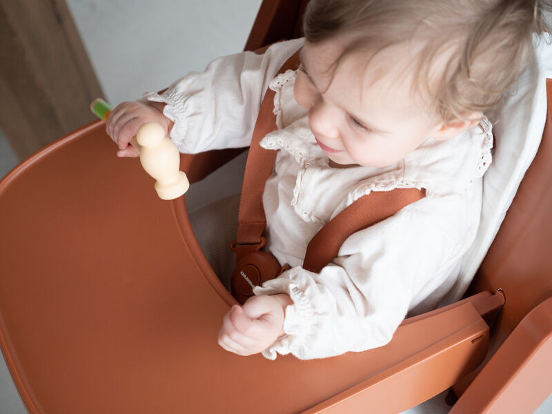 EVOSIT High Chair + Feeding Tray - Rust
