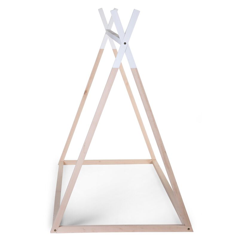 Lit Tipi Junior - 90x200 Cm - Bois - Naturel Blanc