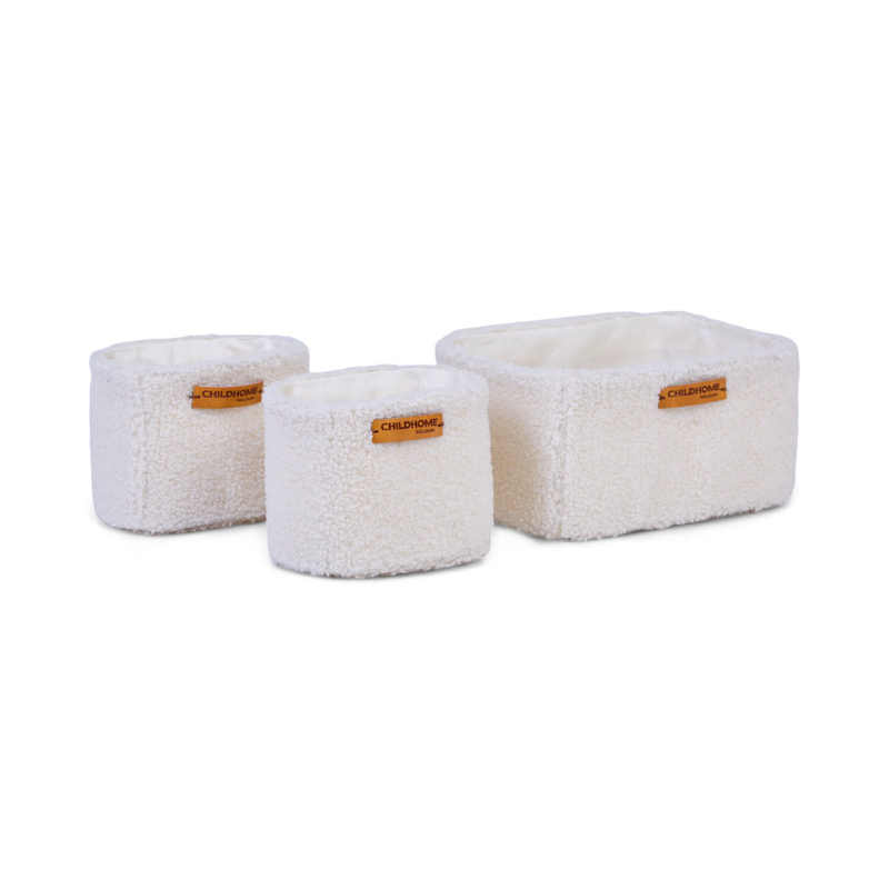 Lot de 3 paniers de rangement - Teddy Off White (Childhome) - Image 2