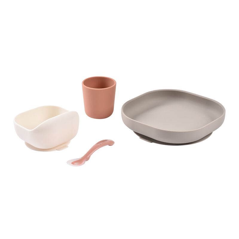 Silikon-Geschirrset 4-teilig - Terracotta / Gazelle 