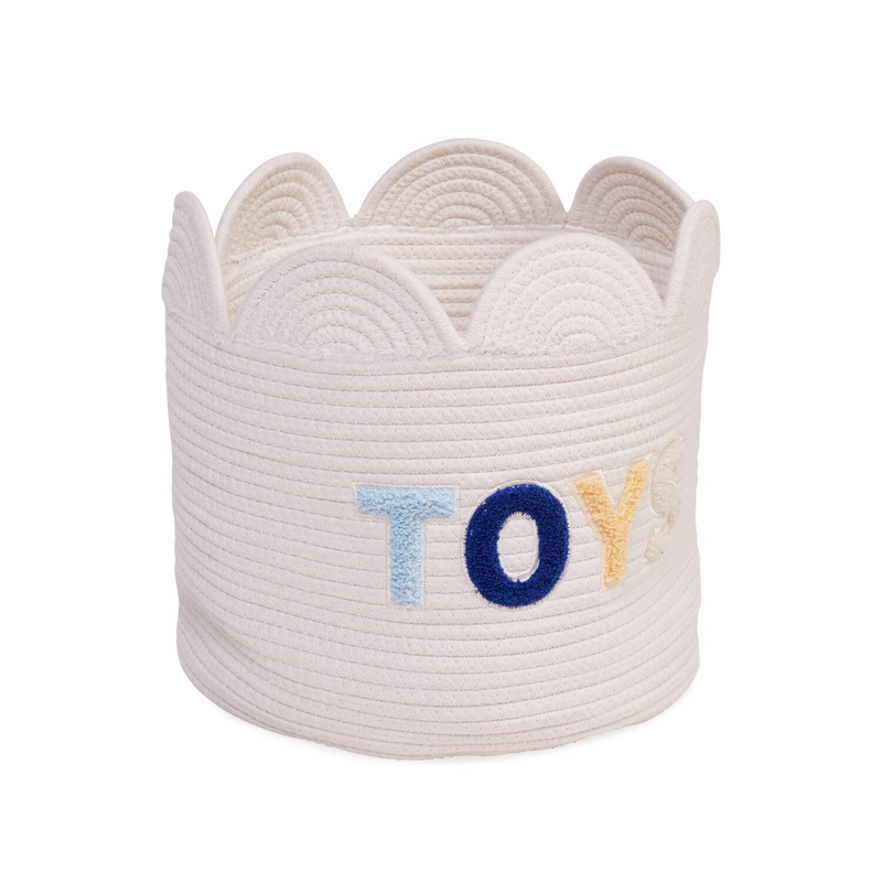 Basket 30x30x15cm Flower off white 