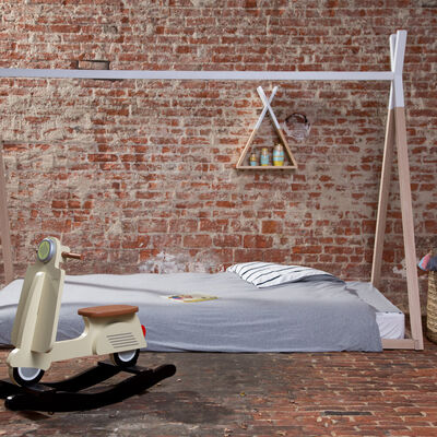 Lettino montessori tipi legno/bianco 90x200