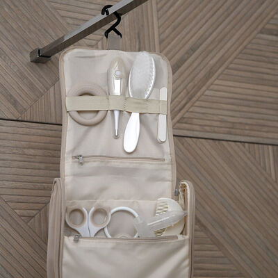Kulturtasche mit 10 Accessoires - Tonerde