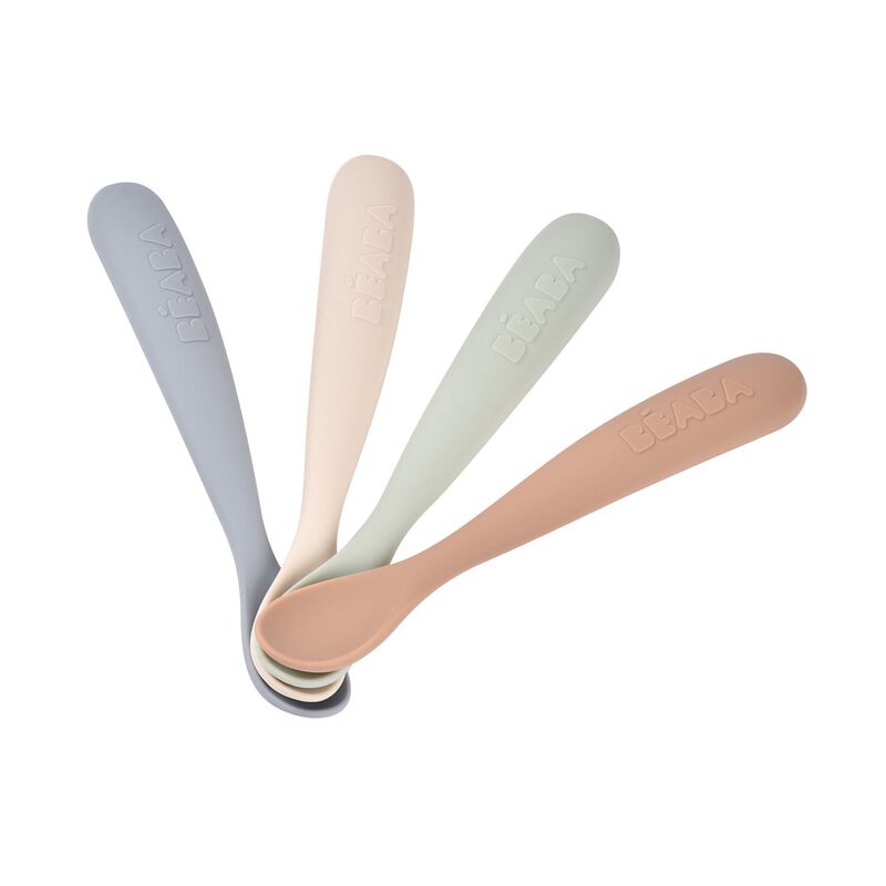 Lot de 4 cuillères 1er âge silicone - Natural  