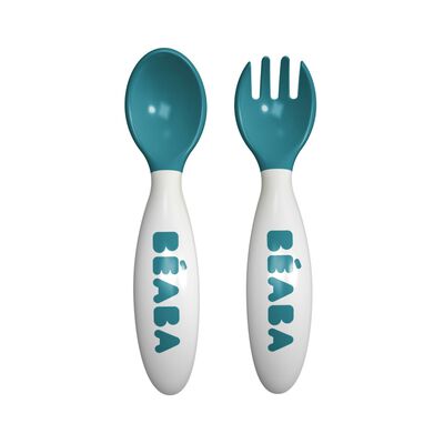  2nd stage ergonomic cutlery set 2 pieces blue