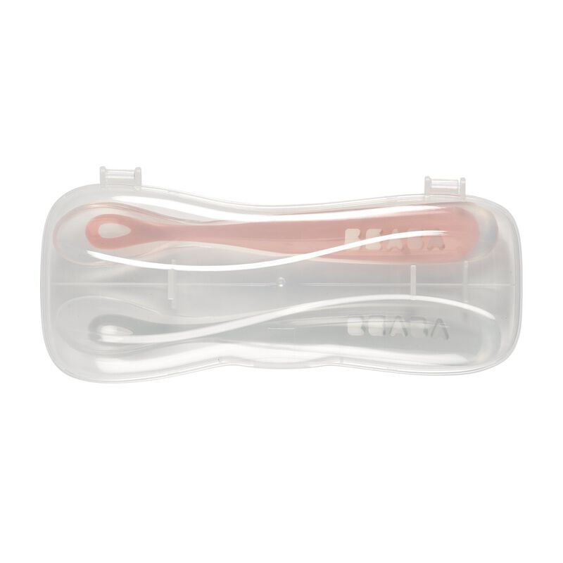 Set of 2 Easy-Grip 1st Stage Silicone Spoons + Storage Case 