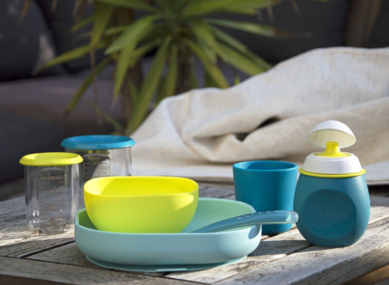 4-Piece Silicone Dinner Set blue