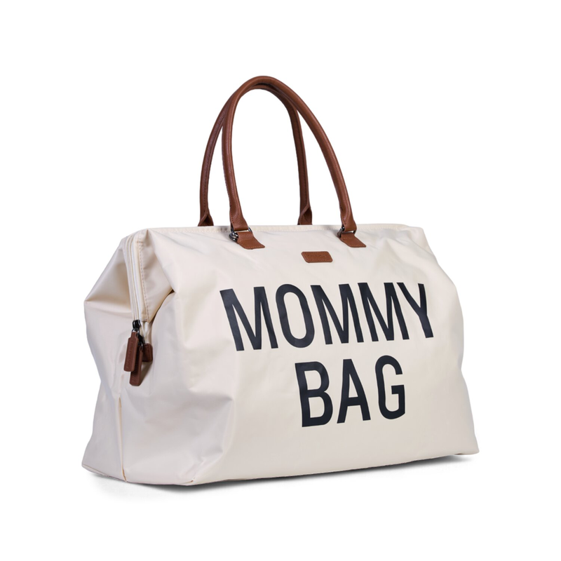 Mommy Bag Diaper bag, Delivery bag, Hospital bag, Travel bag with changing mat - OFF WHITE/BLACK