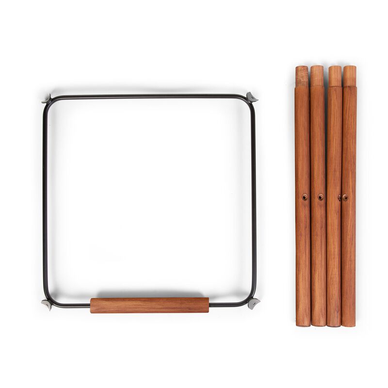 Evolu Extra Set Lange Poten + Voetsteun - Hout - Donker Naturel Anthraciet