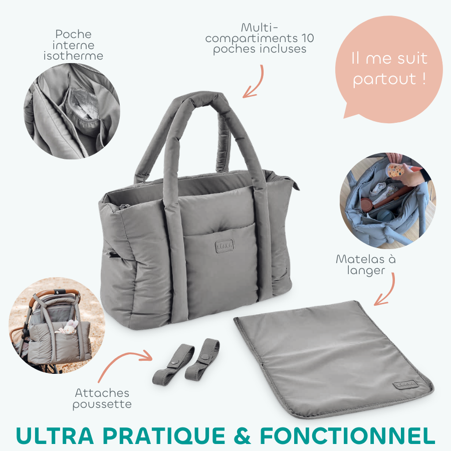 sac fluffy ultra pratique avec multiple poches