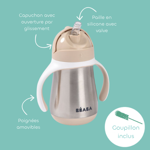 Une tasse d'apprentissage en inox pour les enfants