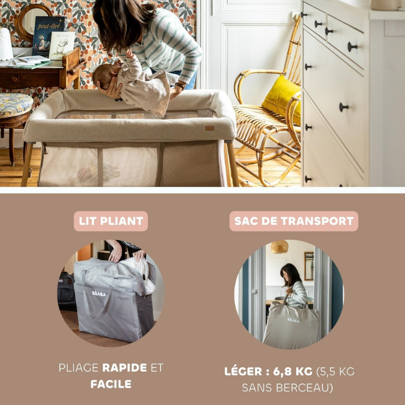 Lit évolutif facile à transporter dans son sac de transport