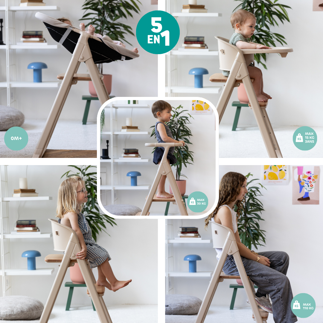 5 positions pour bébé à l'adulte