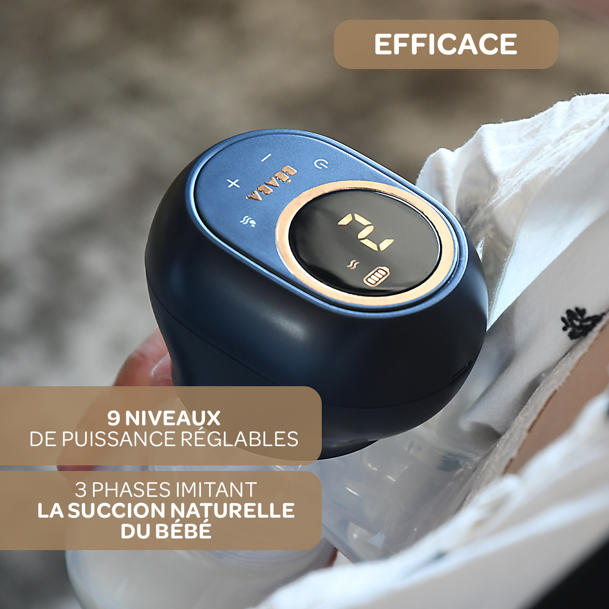 efficace en trois modes et 9 niveaux de puissance
